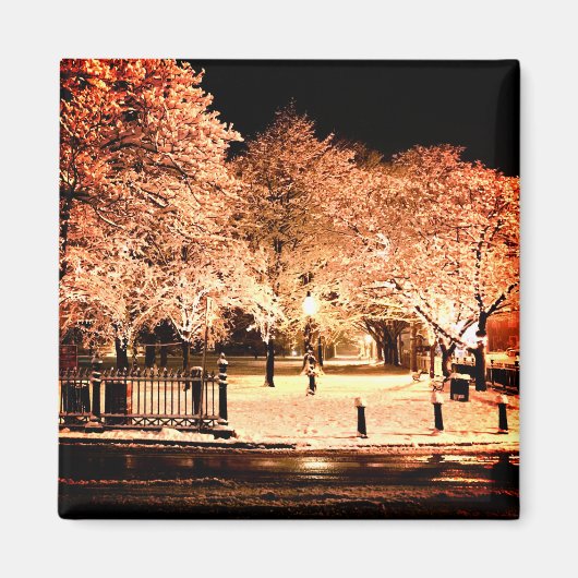Snow Salem Common Massachusetts Photo Magnet (Vorne)
