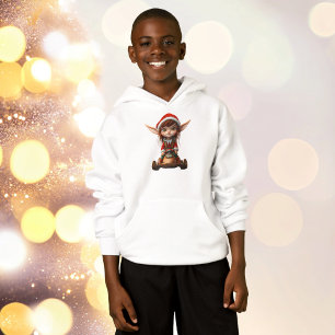 Snow Scooter Weihnachts-Elf-Junge Hoodie