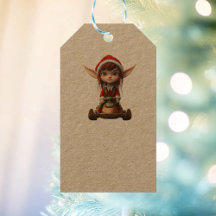 Snow Scooter Weihnachts Elf Kraft Gift Tags