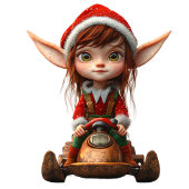 Snow Scooter Weihnachtself Girl's Hoodie