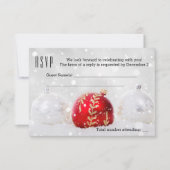 Snow Silver Weihnachtskarte RSVP Einladung (Vorderseite)