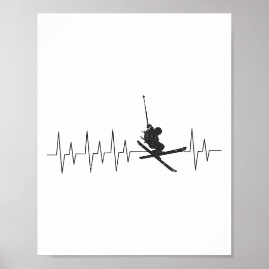 Snow Ski Heartbeat Poster (Vorne)