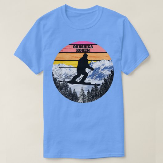 Snow Ski Okushiga Kogen Skigebiet Honshu Islan T-Shirt (Design vorne)