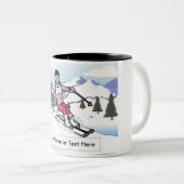 Snow Skier - Cartoon von Frauen bei PrintedPerfect Zweifarbige Tasse (VorderseiteRechts)