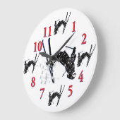 Snow Skier Clock - its time to Ski Große Wanduhr (Winkel)