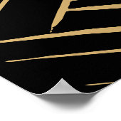 Snow Skier Retro Art Deco Poster (Ecke)