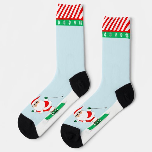 Snow Skiing Skier Holiday Gift Socken (Linkes Detail)