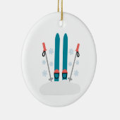 Snow Skis Keramik Ornament (Rechts)