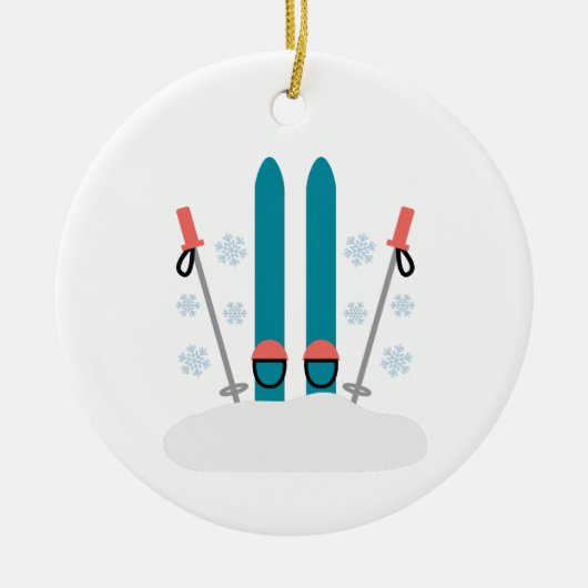 Snow Skis Keramik Ornament (Vorne)