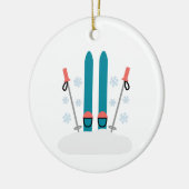 Snow Skis Keramik Ornament (Links)