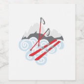 Snow Skis Weinetikett (Einzelnes Label)