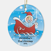 Snow Sleigh Baby's First Christmas Ornament (Links)