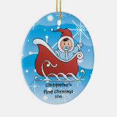 Snow Sleigh Baby's First Christmas Ornament (Rechts)