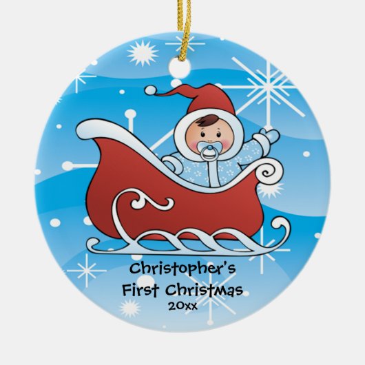 Snow Sleigh Baby's First Christmas Ornament (Vorne)