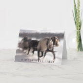 Snow Sleigh Feiertagskarte (Vorderseite)