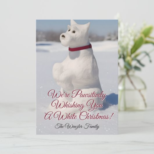 Snow Snowdog Design Feiertagskarte (Stehend Vorderseite)