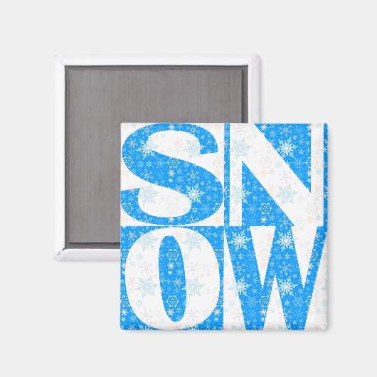 SNOW! Snowflake Lucky Skier's Charm Magnet (Vorderseite/Rückseite)