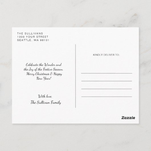 Snow Snowflakes Weihnachtskritik Postkarte (Rückseite)