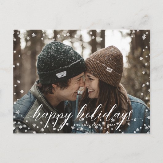 Snow Snowflakes Weihnachtskritik Postkarte (Vorderseite)