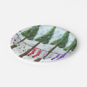 Snow Socken Weihnachtspapier Teller (Schrägansicht)