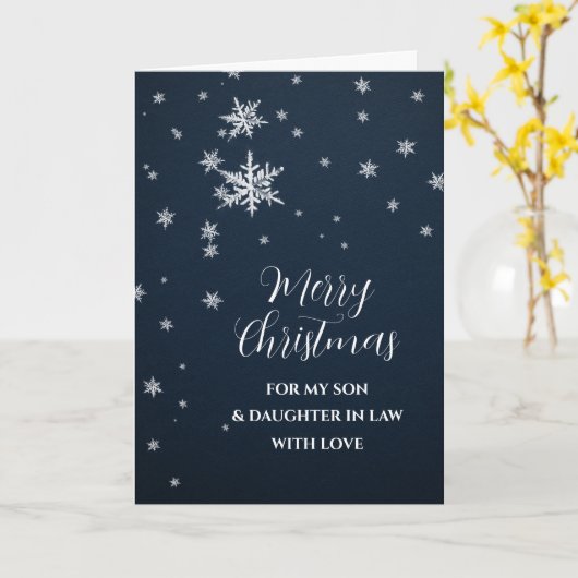 Snow Son & Daughter im Gesetz Frohe Weihnachten Karte (Gelbe Blume)