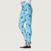 Snow Sports Blue Skiing Pattern Leggings (Links)