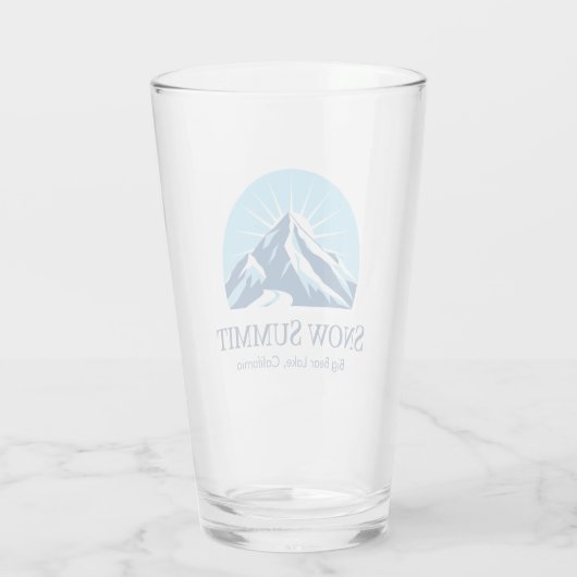Snow Summit California Skigebiet Souvenir Glas (Rückseite)