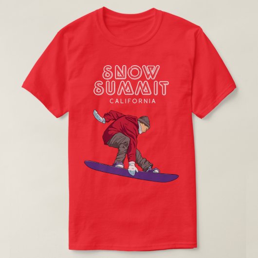 Snow Summit Kalifornien Snowboarder T-Shirt (Design vorne)