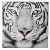 Snow Tiger Face Fliese (Vorderseite)