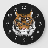 Snow Tiger Face Große Wanduhr (Vorderseite)