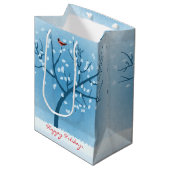 Snow Tree Holiday Geschenktasche Mittlere Geschenktüte (Vorderseite Schrägansicht)