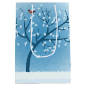Snow Tree Holiday Geschenktasche Mittlere Geschenktüte (Rückseite)