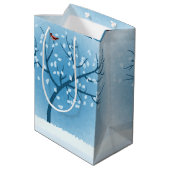 Snow Tree Holiday Geschenktasche Mittlere Geschenktüte (Rückseite Schrägansicht)