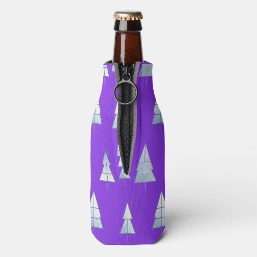 Snow Trees Elegant Winter Flaschenkühler (Flasche Rückseite)