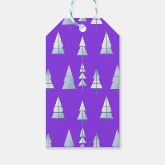 Snow Trees Elegant Winter Geschenkanhänger (Vorderseite)