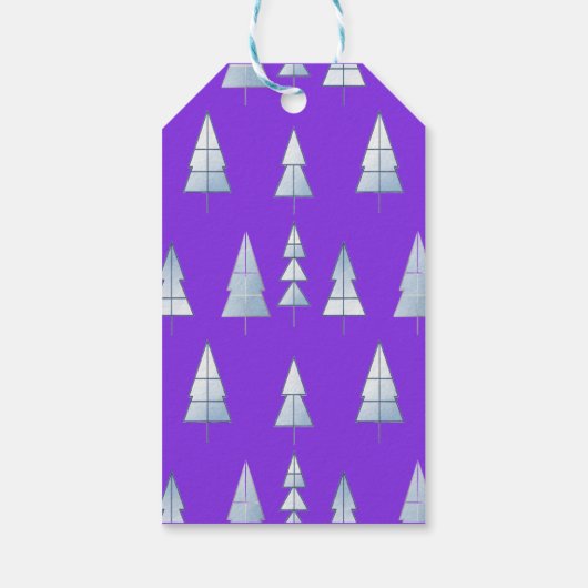 Snow Trees Elegant Winter Geschenkanhänger (Rückseite)