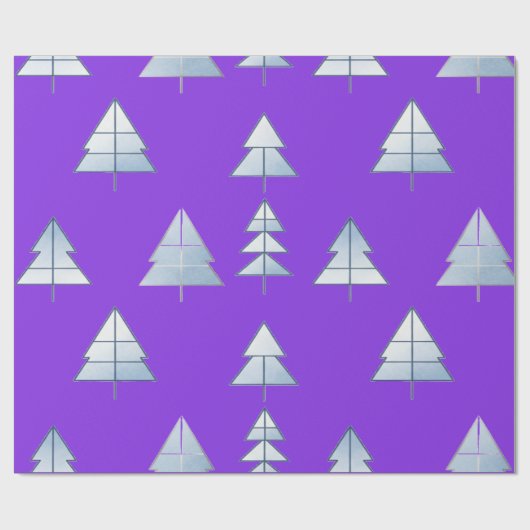 Snow Trees Elegant Winter Geschenkpapier (Flach)