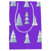Snow Trees Elegant Winter Mittlere Geschenktüte (Vorderseite)