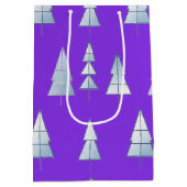 Snow Trees Elegant Winter Mittlere Geschenktüte (Rückseite)