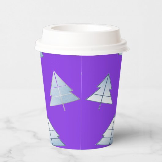 Snow Trees Elegant Winter Pappbecher (Rechts)