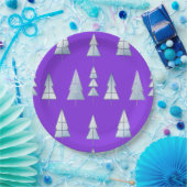 Snow Trees Elegant Winter Pappteller (Party)