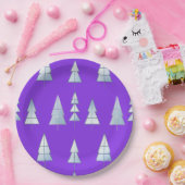 Snow Trees Elegant Winter Pappteller (Party)