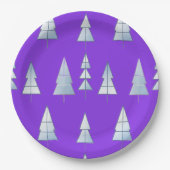 Snow Trees Elegant Winter Pappteller (Vorderseite)