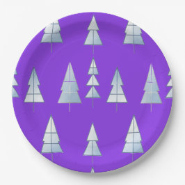 Snow Trees Elegant Winter Pappteller