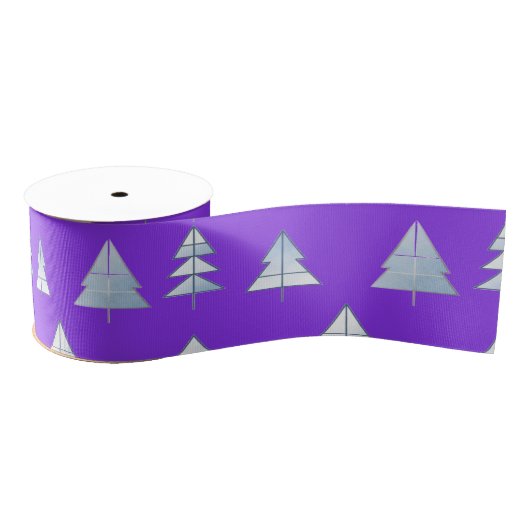 Snow Trees Elegant Winter Ripsband (Spule)