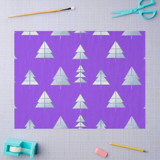 Snow Trees Elegant Winter Seidenpapier (Basteln)