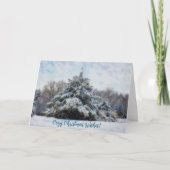 Snow Trees Meadow Christmas Cosy Weihnachtskarte Karte (Vorderseite)