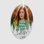 Snow Trees Proud Großeltern Foto Name Ornament (Vorderseite)