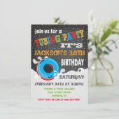 Snow Tubing Geburtstagsparty Einladung (Stehend Vorderseite)