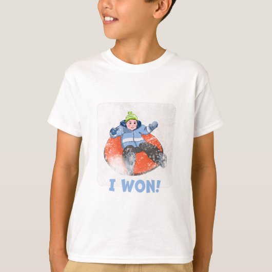 Snow Tubing Kids, I Won! T-Shirt (Vorderseite)